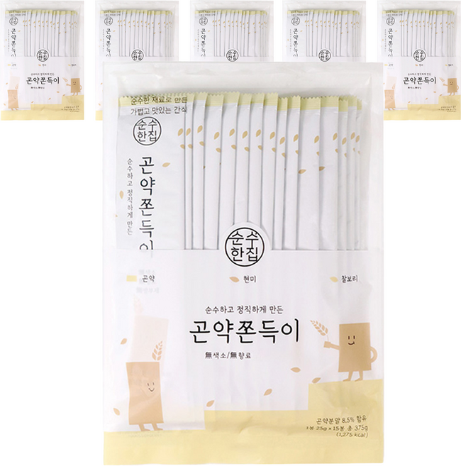 순수한집 곤약쫀드기 현미맛, 375g, 6개