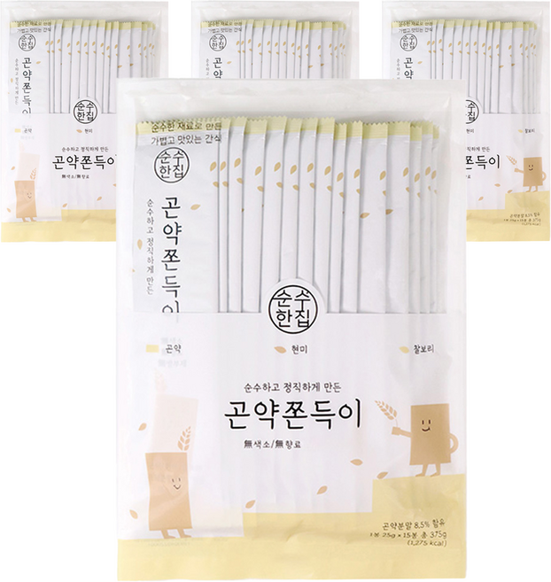 순수한집 곤약쫀드기 현미맛, 375g, 4개