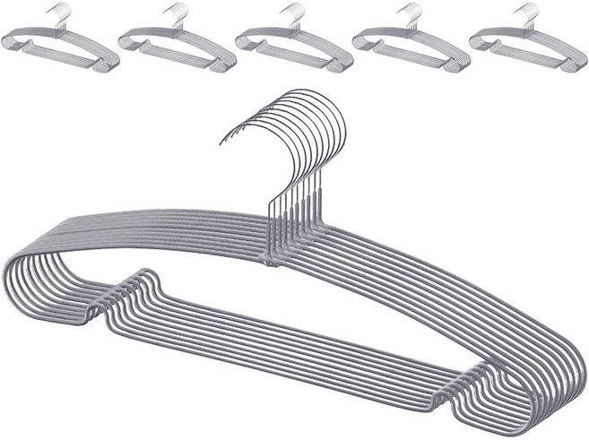 코멧 코팅 논슬립 옷걸이, 그레이, 60개