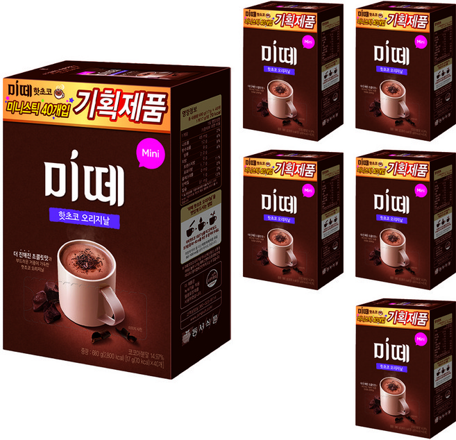 미떼 핫초코 오리지날, 17g, 40개입, 6개