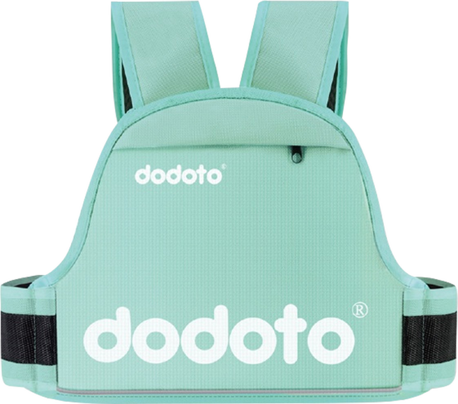 dodoto 兒童寶寶機車安全背帶 1~10歲適用 牛津布材質 四點受力 舒適安全 帶拉鍊口袋 夜晚反光警示條, 綠色, 1個