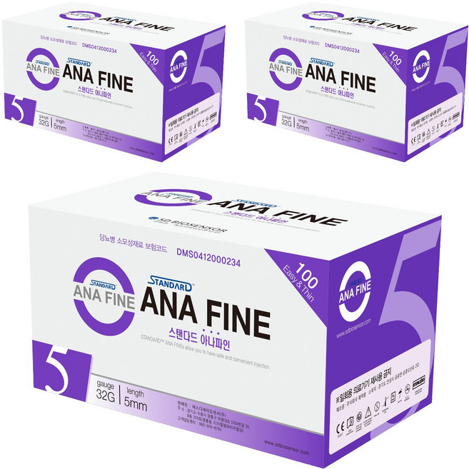 에스디바이오센서 아나파인 펜니들 인슐린 주사바늘 32G 5mm, 3개, 100개입