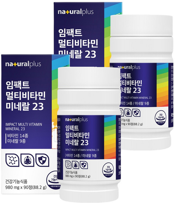 내츄럴플러스 임팩트 멀티비타민 미네랄 23, 90정, 2개