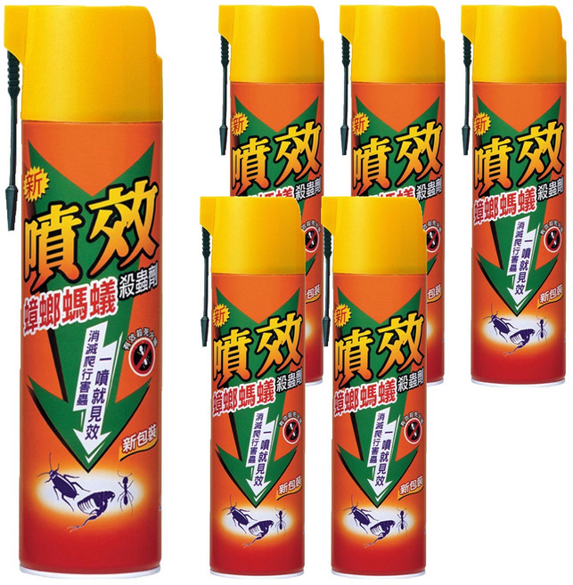 噴效 蟑螂螞蟻殺蟲劑, 600ml, 6瓶