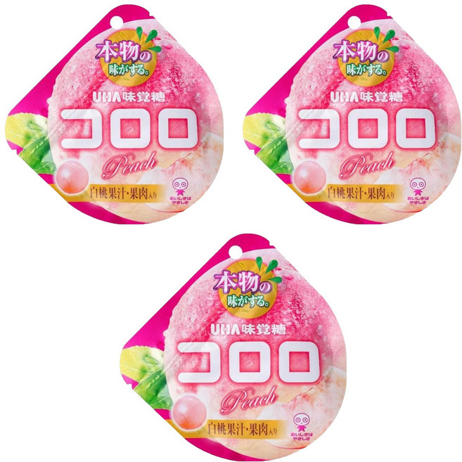 UHA 味覺糖 酷露露Q糖 水蜜桃口味, 40g, 3包
