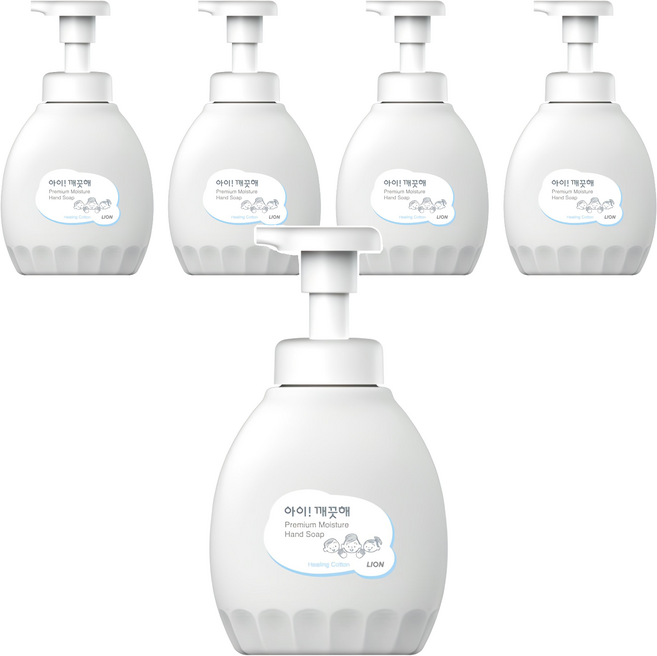 아이깨끗해 프리미엄 모이스처 핸드워시 힐링코튼, 450ml, 5개