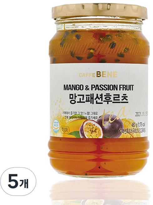 카페베네 망고 패션 후르츠 차, 480g, 5개, 1개입