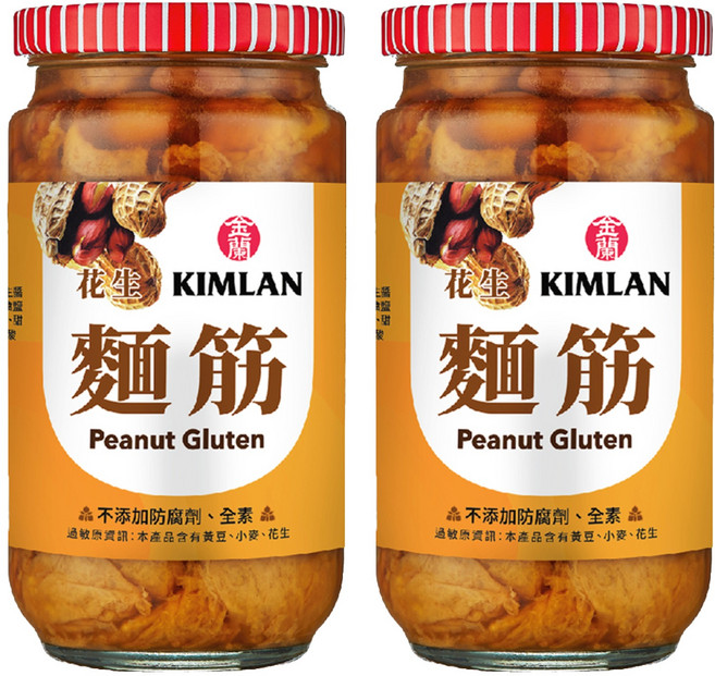 KIMLAN 金蘭 花生麵筋, 396g, 2罐