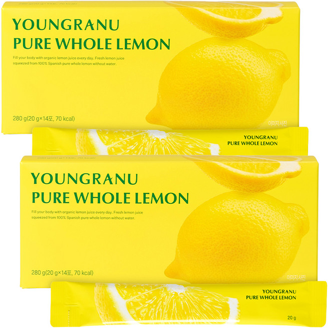 Youngranu 檸檬汁隨身包 14條入, 2個, 280g