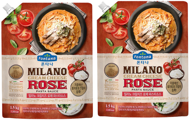폰타나 밀라노 크림치즈 로제 파스타소스, 1.5kg, 2개