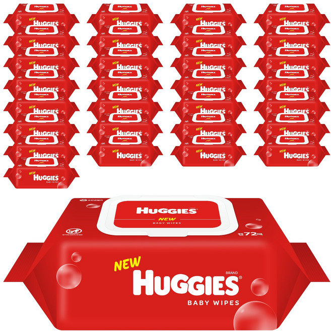 하기스 아기물티슈 캡형, 65g, 72매, 30개