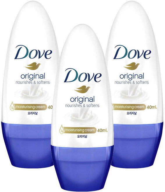 도브 오리지날 롤온 데오드란트, 40ml, 3개