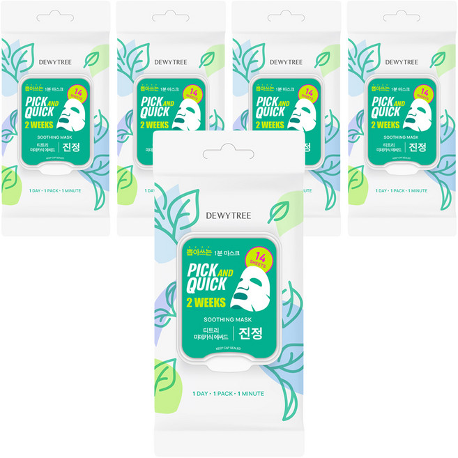 듀이트리 픽앤퀵 투윅스 수딩 마스크, 5개, 14개입