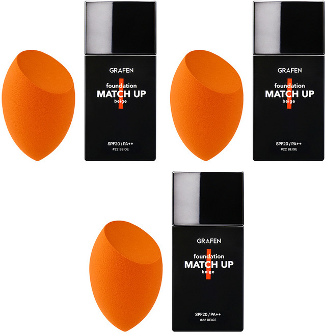 GRAFEN 男士粉底液 40ml+美妝蛋, 23 Beige, 3個