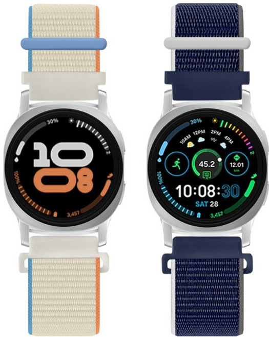 리아몬트 갤럭시워치 나일론 스포츠루프 밴드 스트랩 2개, 1세트, 어비스, 크림