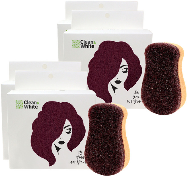 클린앤화이트 구리나노 초콜릿 땅콩 수세미, 5개입, 4개