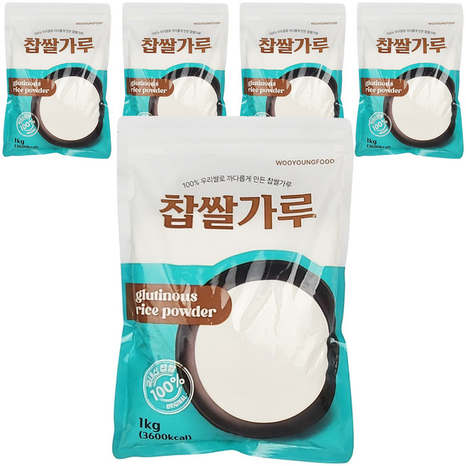 우영식품 찹쌀가루, 1kg, 5개