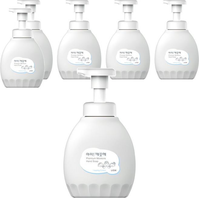 아이깨끗해 프리미엄 모이스처 핸드워시 힐링코튼, 450ml, 6개