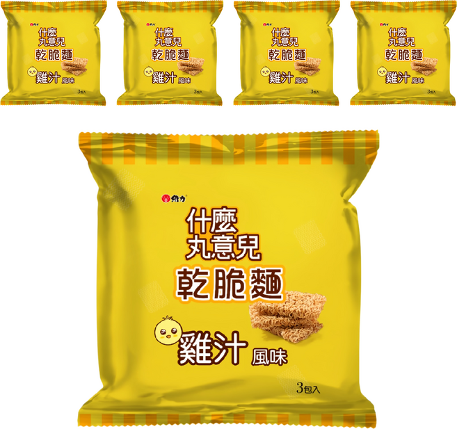 維力 什麼丸意兒 乾脆麵 雞汁風味 3入, 105g, 5袋