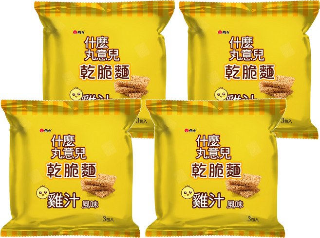 維力 什麼丸意兒 乾脆麵 雞汁風味 3入, 105g, 4袋