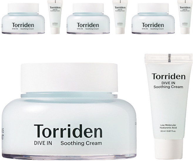 토리든 다이브인 저분자 히알루론산 수딩 크림 100ml + 20ml 세트, 4세트