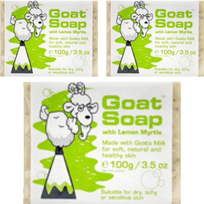 澳洲 Goat Soap 澳洲羊乳皂 檸檬香桃木 100g-溫和保濕 敏感肌適用, 100g, 3個