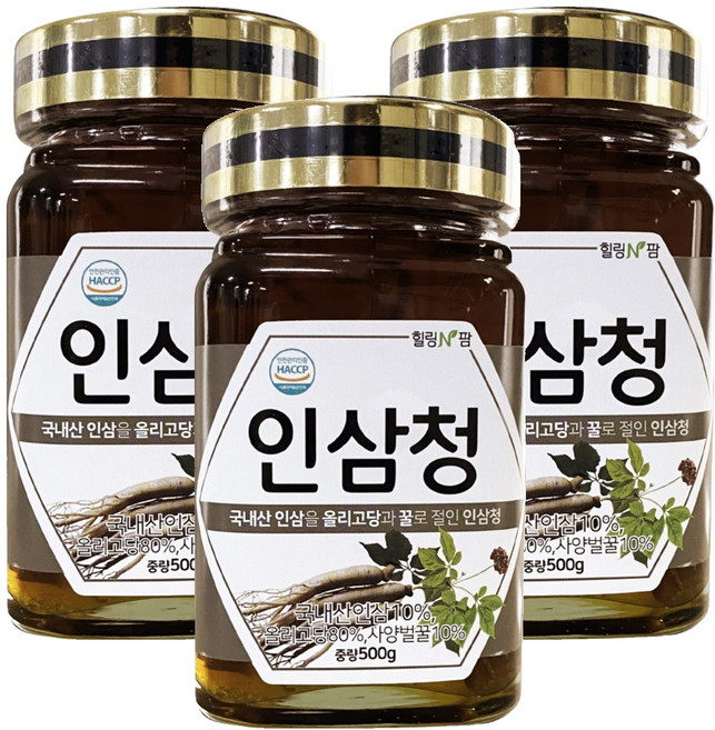 힐링앤팜 인삼청, 500g, 3개