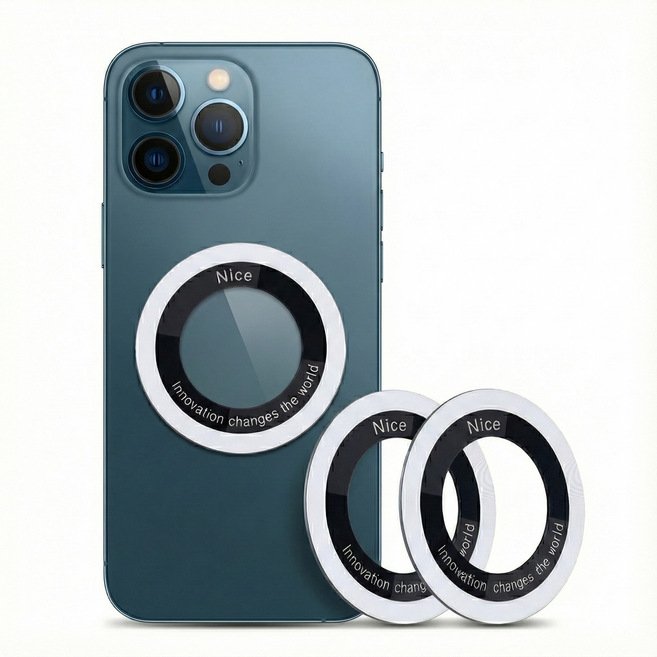 아이작큐브 맥세이프 호환 자석스티커 메탈링, 03 실버, 3개