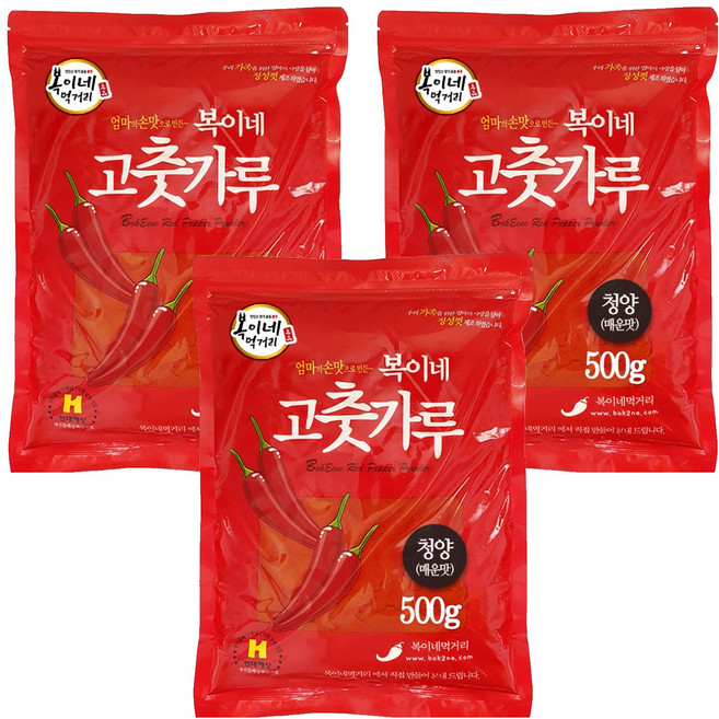 복이네먹거리 중국산 청양고추가루 매운맛 떡볶이 소스용, 500g, 3개