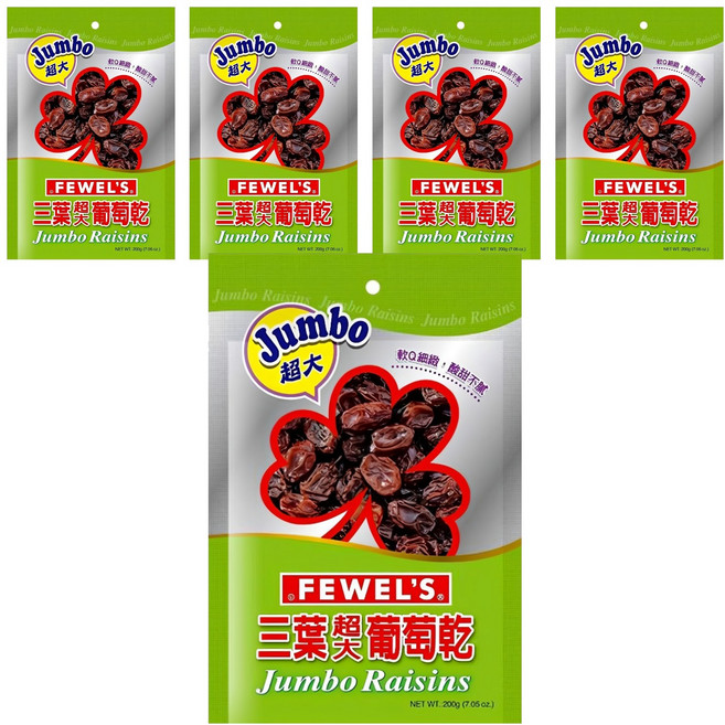 FEWEL'S 三葉 超大葡萄乾, 200g, 5包