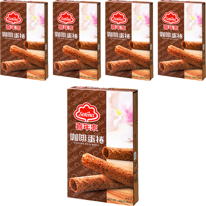 喜年來 咖啡蛋捲, 64g, 5盒