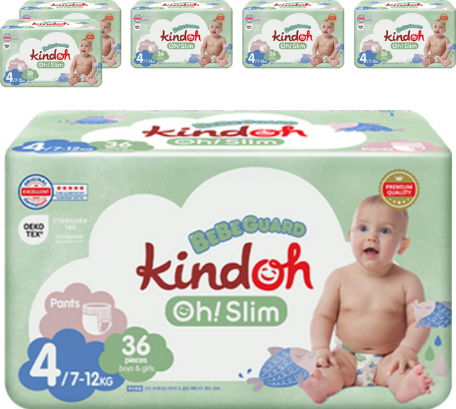 킨도 프리미엄 오슬림 베베가드 팬티형 기저귀 남녀 공용, 4단계, 216매