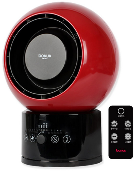 보국전자 에어젯 O2 핫앤쿨 히터, BKH-1581PBR, 레드 + 블랙