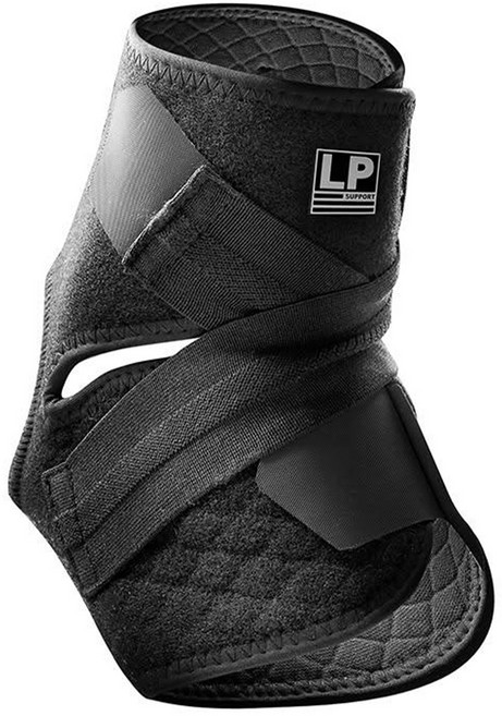 LP SUPPORT 高透氣分段可調式護踝 757CAR1, 黑色, 1個