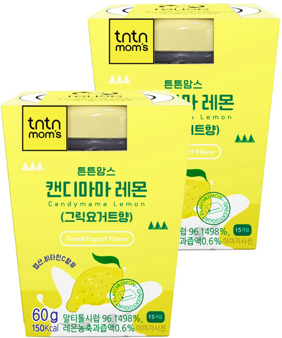 튼튼맘스 캔디마마 레몬 그릭요거트향 15p, 60g, 2개