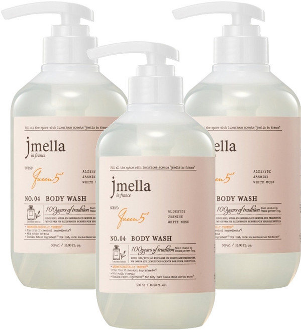 jmella 法式漫舞香水沐浴乳 No.04 Queen5, 500ml, 3瓶