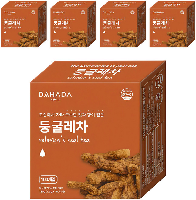 다하다 둥굴레차, 1.2g, 100개입, 5개