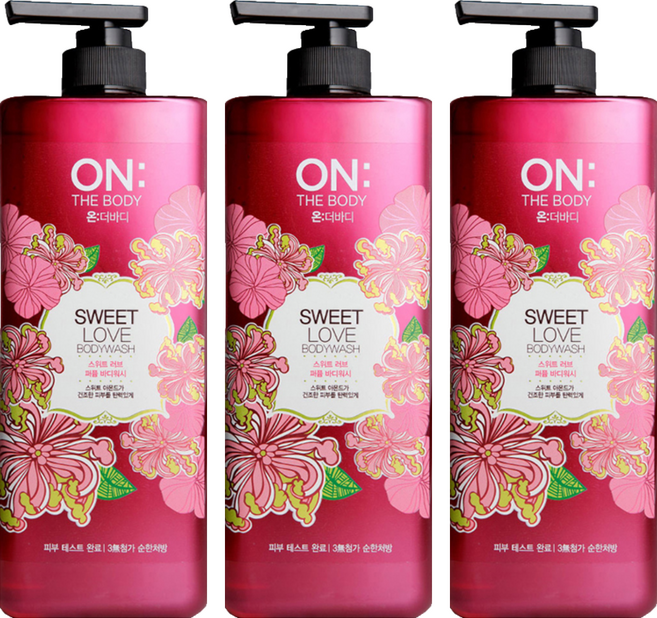 ON THE BODY 香水沐浴精 甜蜜愛戀, 900g, 3瓶