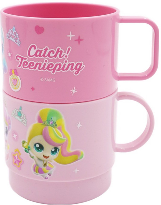 르번 프린세스 캐치티니핑 도형컵 230ml x 2종 세트, 혼합색상, 1세트