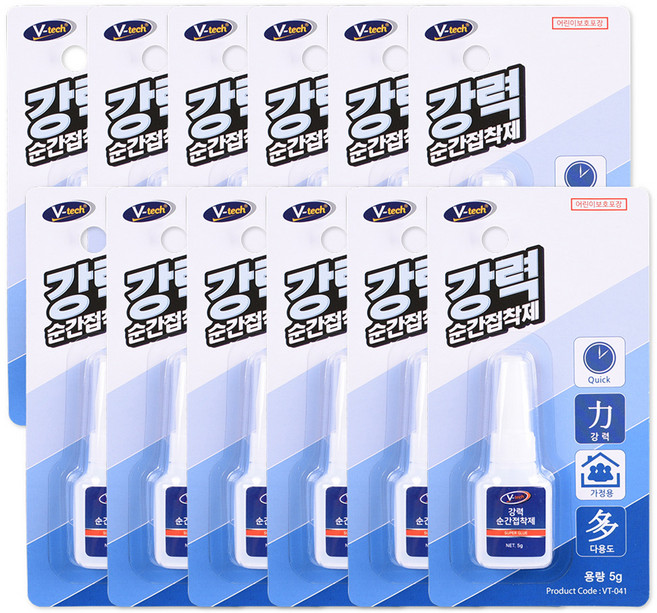 Vtech 강력 순간접착제 5g VT-041, 12개