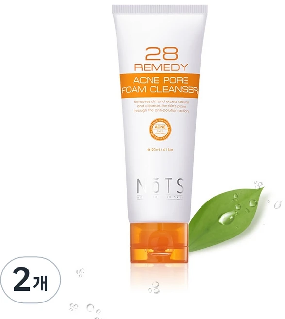 낫츠 28 레미디 아크네 포어 폼 클렌저, 120ml, 2개 - 쿠팡