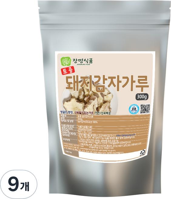 장명식품 토종 국내산 돼지감자가루, 300g, 9개