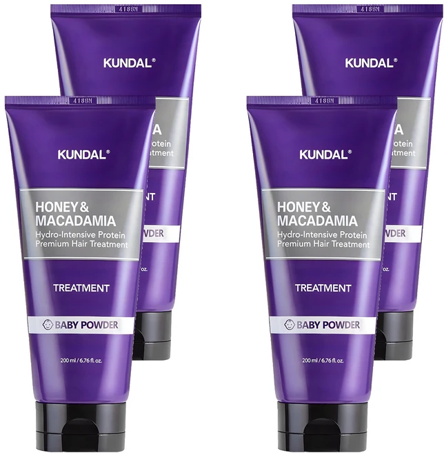 쿤달 허니 앤 마카다미아 트리트먼트 베이비파우더향, 200ml, 4개 - 쿠팡