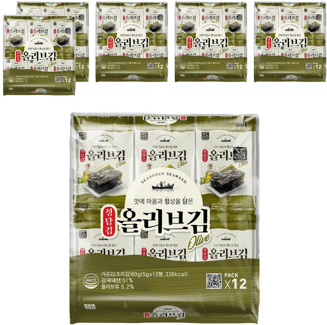 정담김 올리브김 도시락김, 5g, 72개