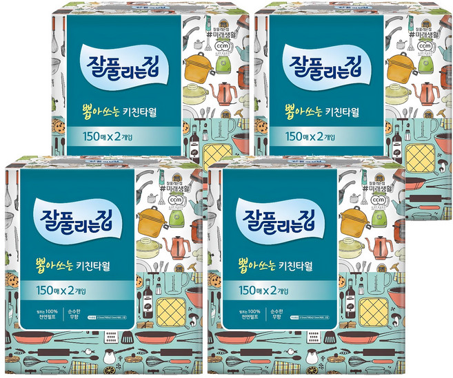 잘풀리는집 뽑아쓰는 키친타올, 150매, 8개