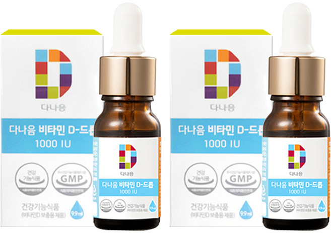 다나음 비타민 D-드롭 1000IU, 9.9ml, 2개