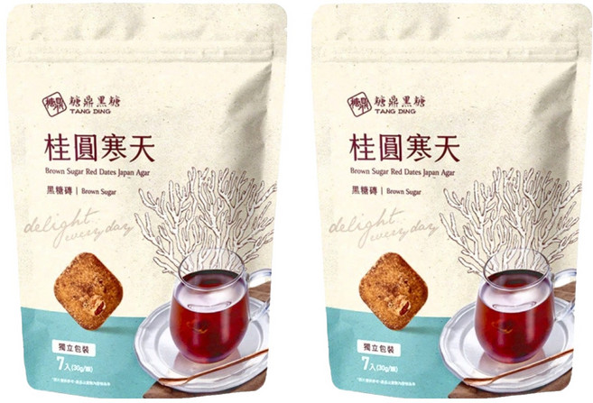 糖鼎 黑糖桂圓寒天, 30g, 7顆, 2包