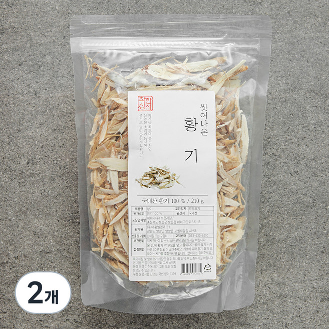 매홍 착한상점 씻어나온 국내산 황기, 210g, 2개
