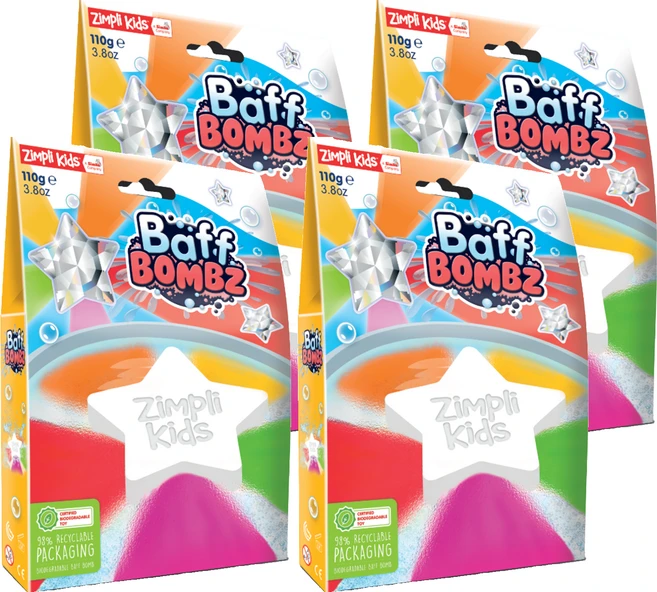 짐플리키즈 유아용 베스밤 레인보우 스타 6502, 110g, 4개 - 쿠팡