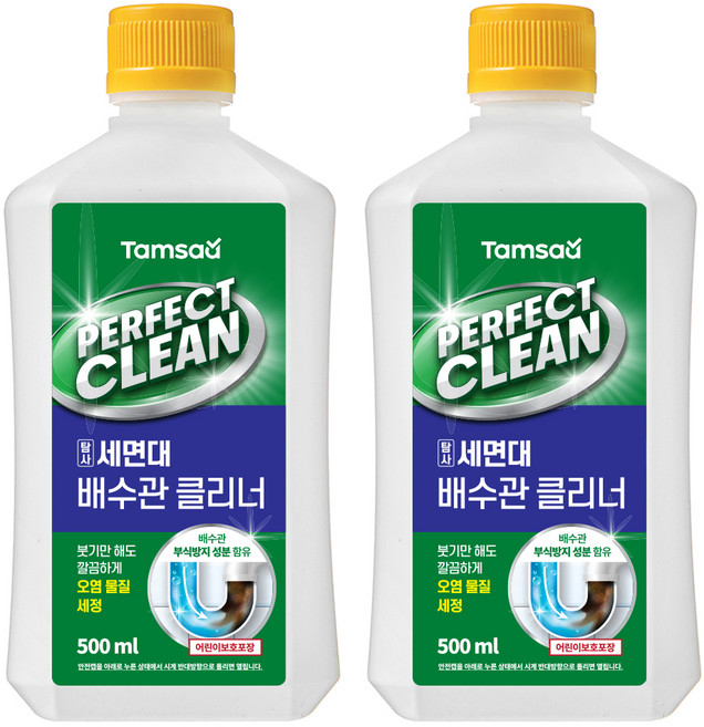탐사 퍼펙트클린 겔타입 배수관 세정제 부식방지성분 함유, 500ml, 2개